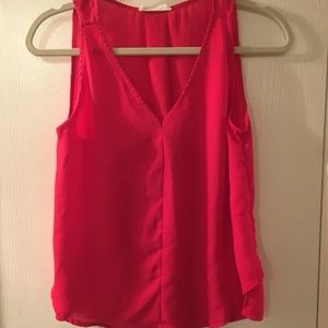 Juniors deep pink tank top